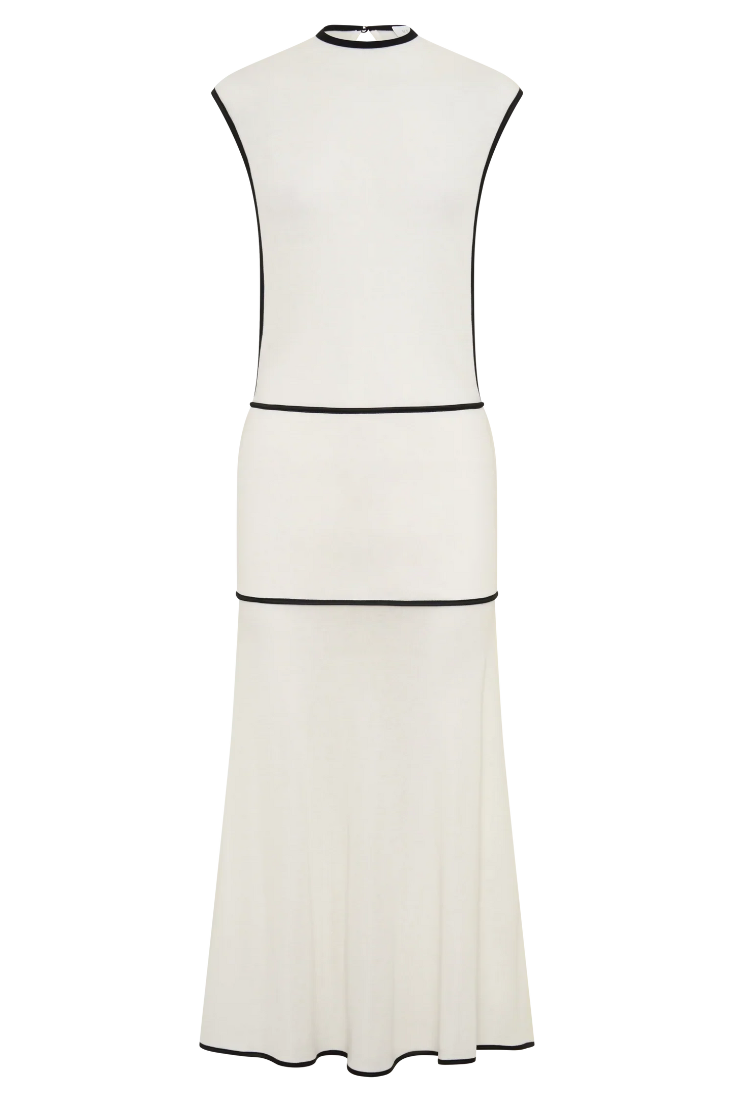 Aris Sleeveless Sheer Maxi Dress Black White
