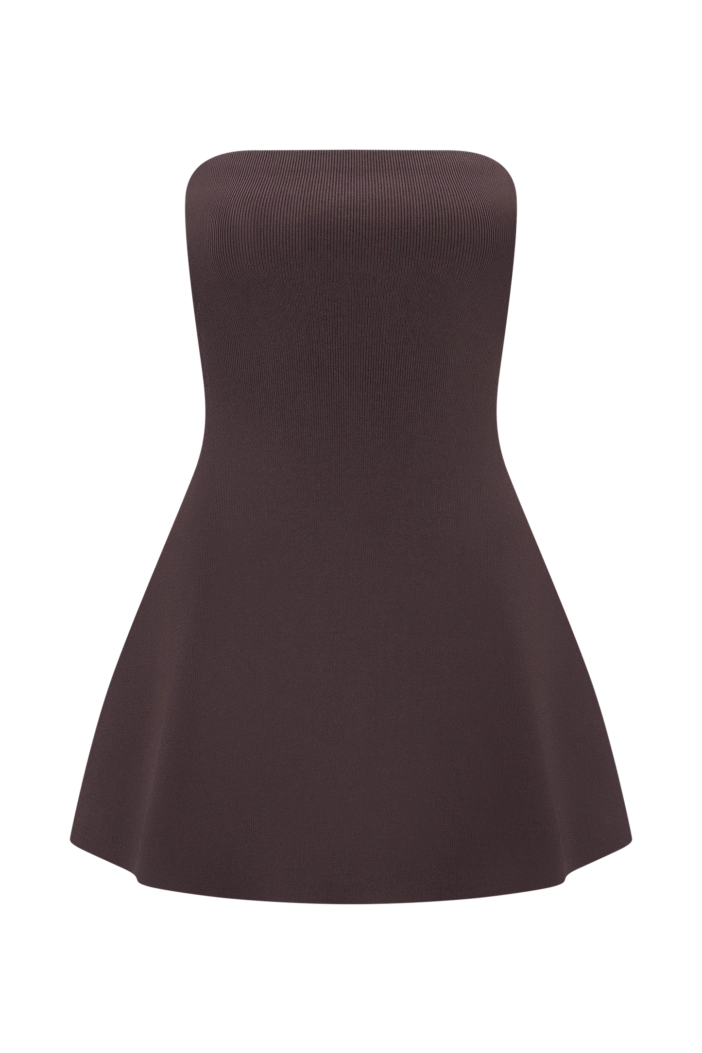 Anette Bandage Knit Strapless Top Chocolate