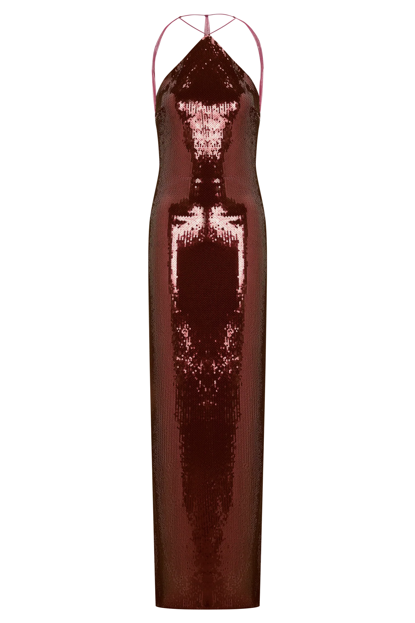 Baldwin Sequin Cut Out Maxi Dress Mahogany