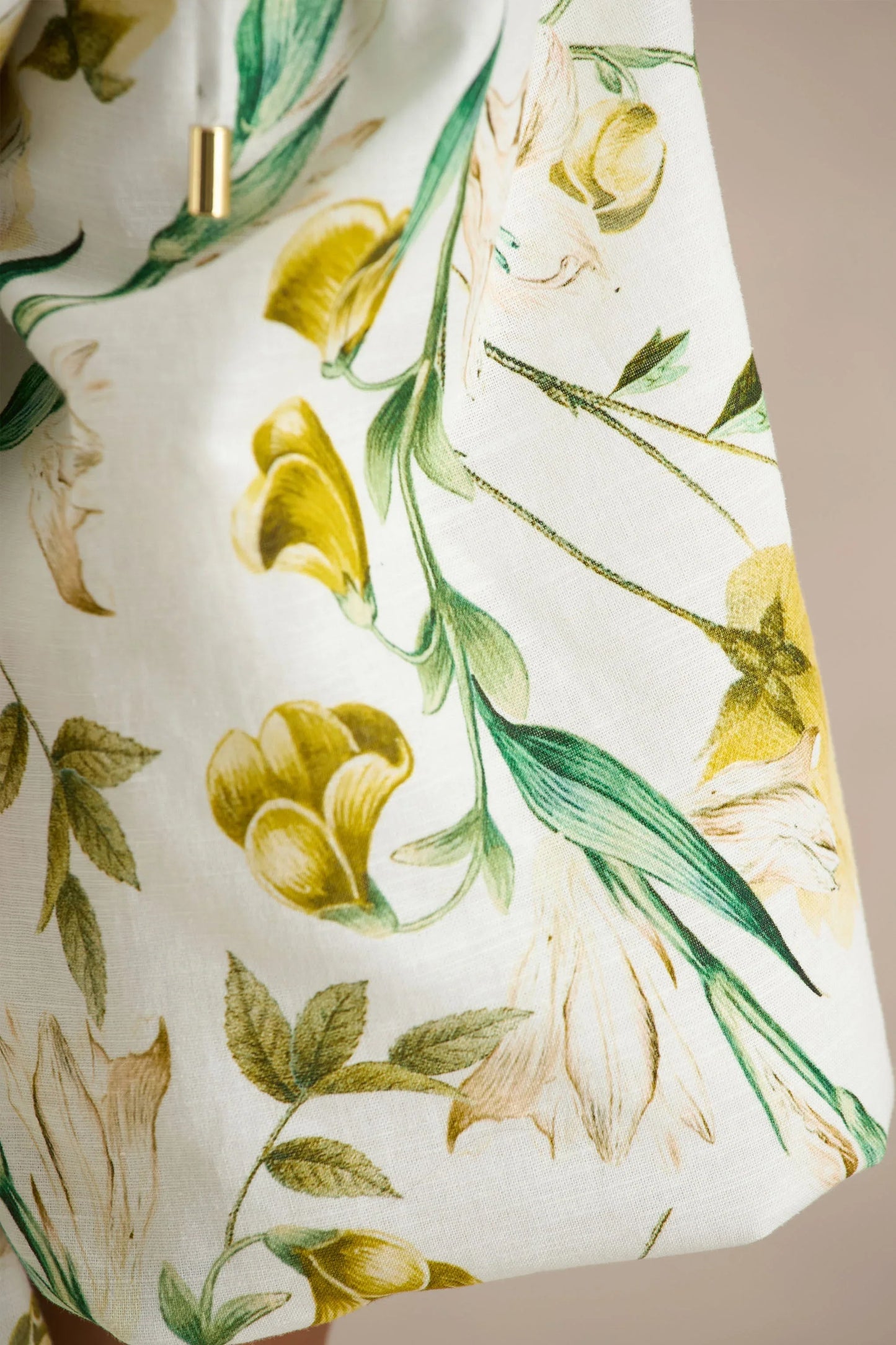 Amberly Lemon Floral Print Plunge Neck Ruffled Crop Top