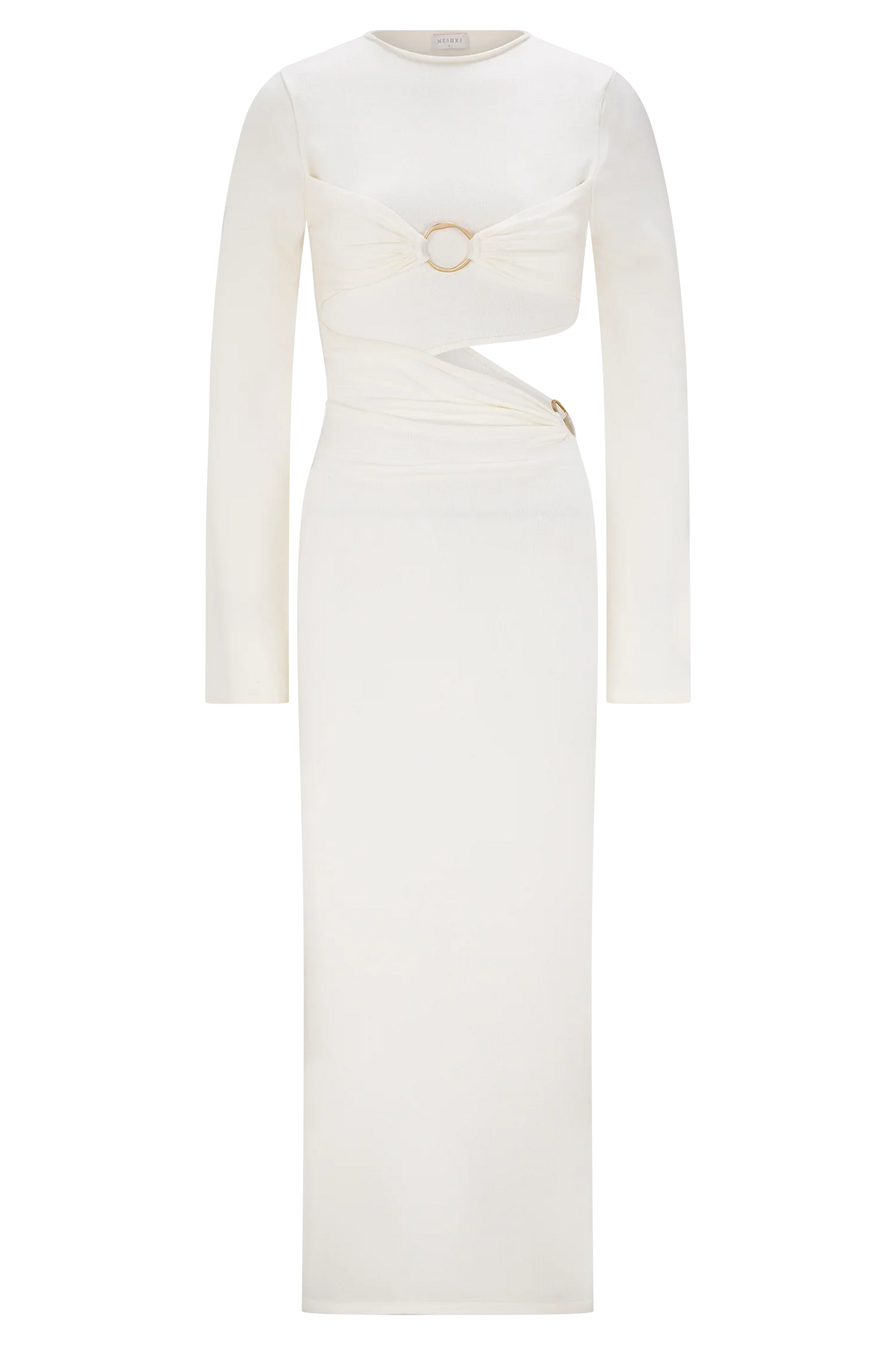 Azariah Long Sleeve Knit Midi Dress Ivory