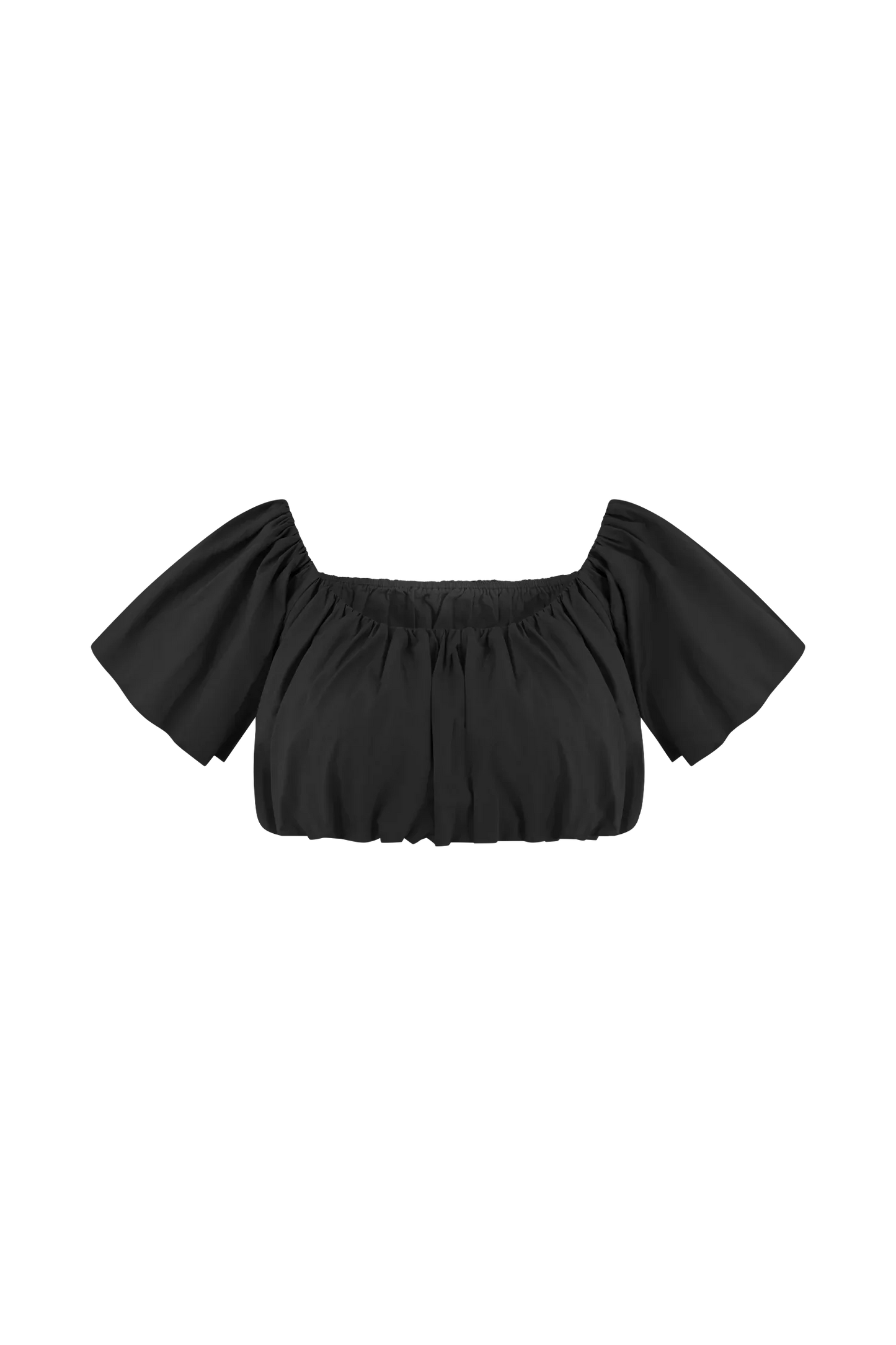 Autumn Off Shoulder Bubble Top Black