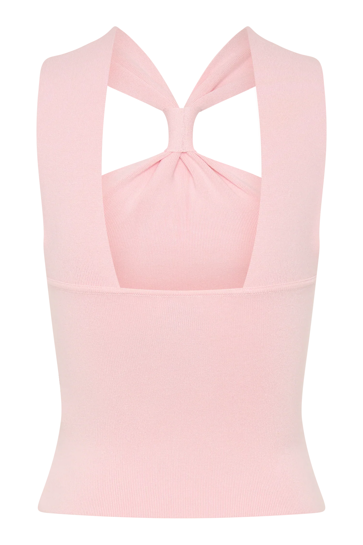 Angelika Twist Front Knit Top Baby Pink