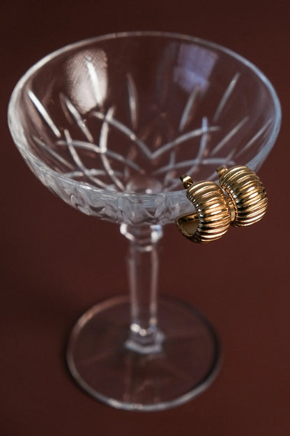 Amelia Textured Hoop Gold