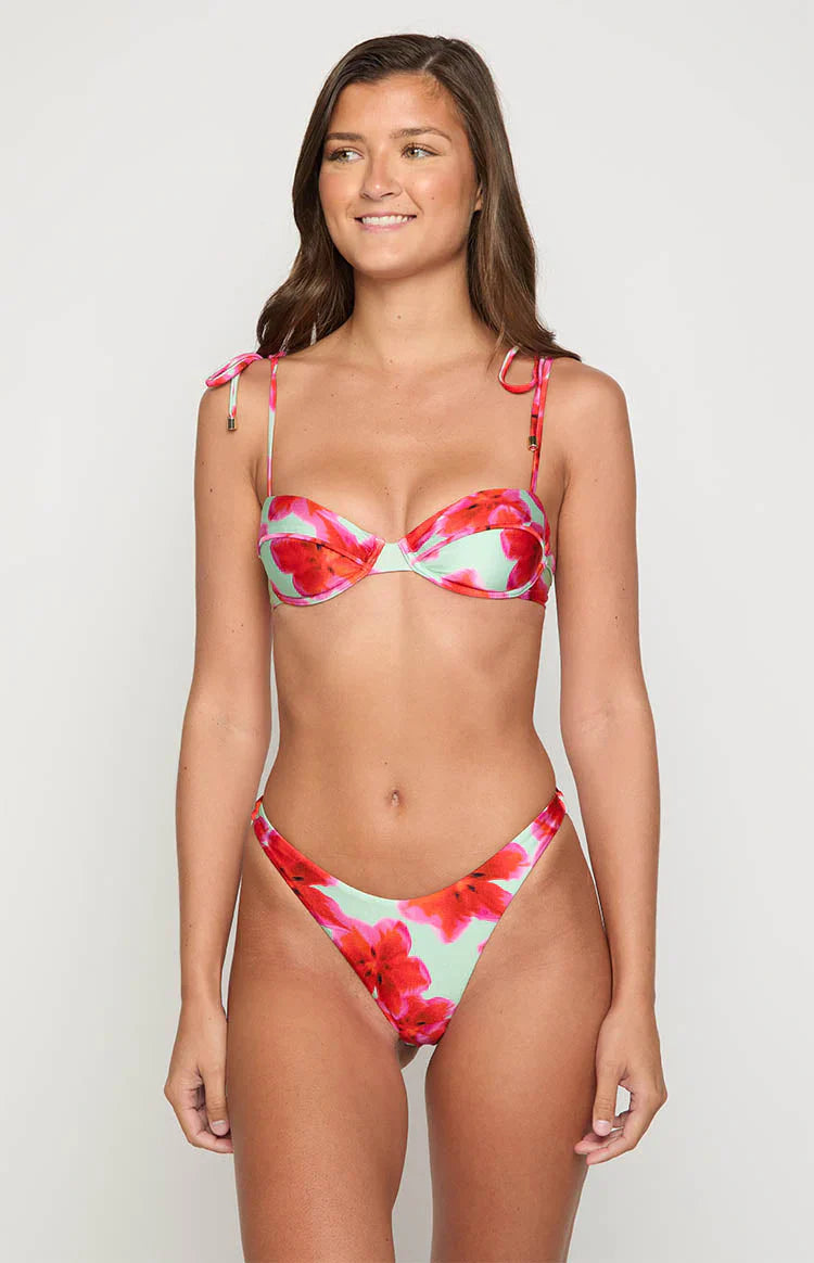 90 Swim Bianca Green Floral Bikini Bottoms