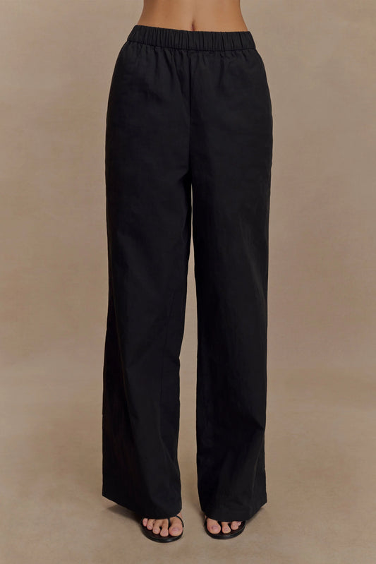 Campbell Cotton Wide Leg Pants Black