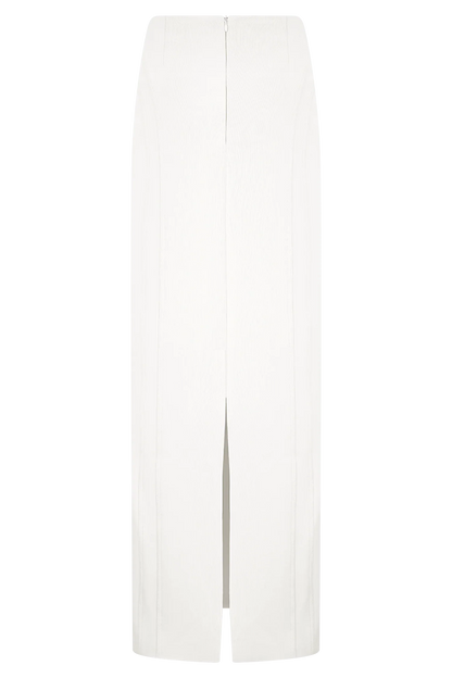 Alma High Waist Maxi Skirt White
