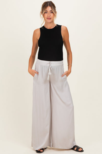 Dove Palazzo Wide Leg Maternity Pants