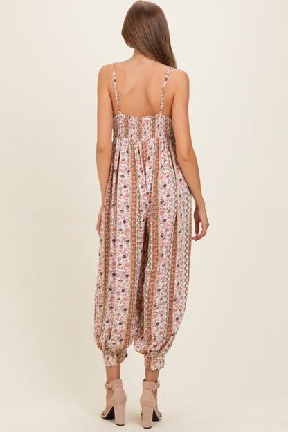 Lemongrass Floral Harem Leg Maternity Jumpsuit