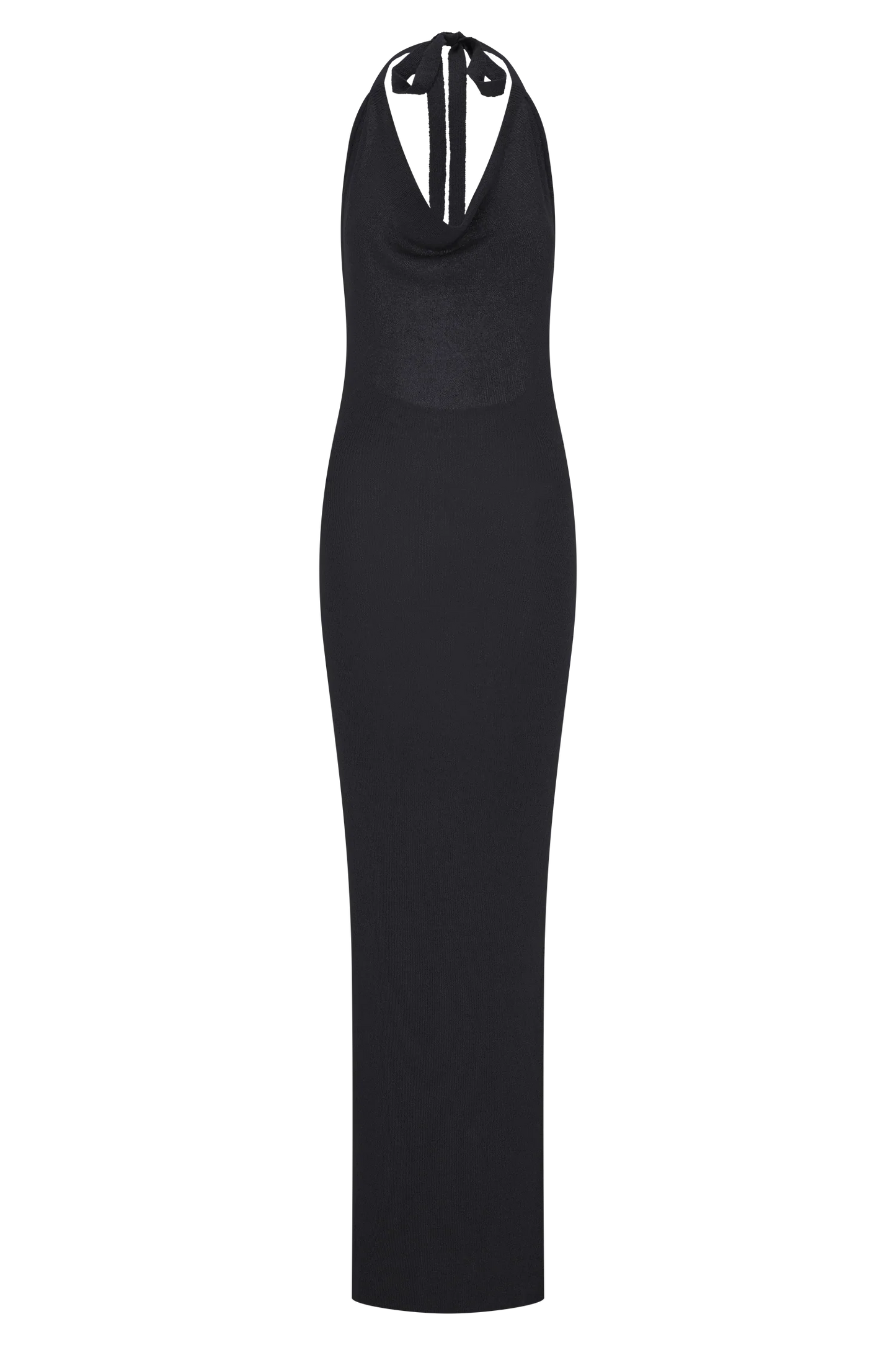 Ayella Cowl Knit Maxi Dress Black