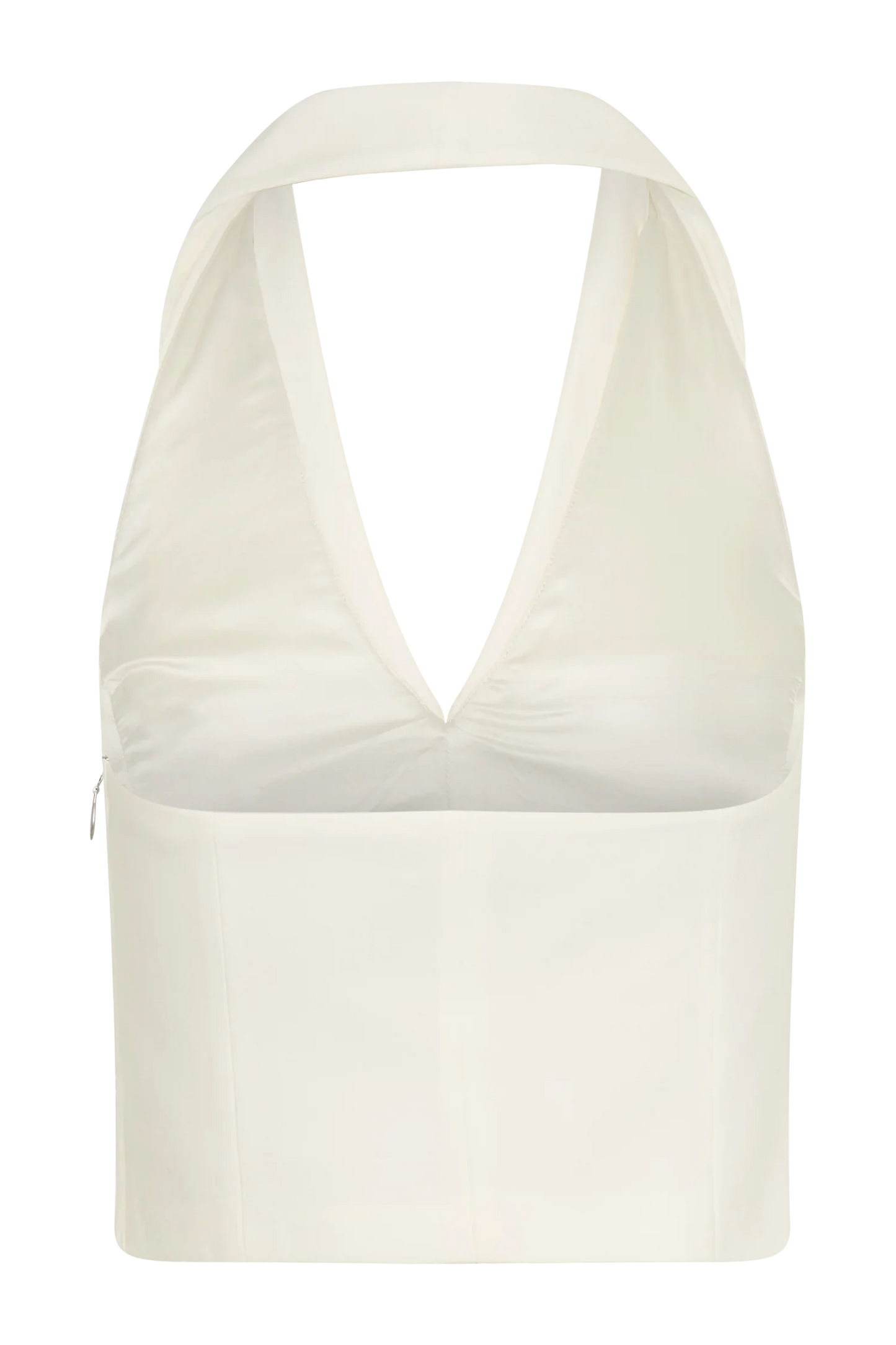 Calla Collared Sleeveless Halter Top Ivory
