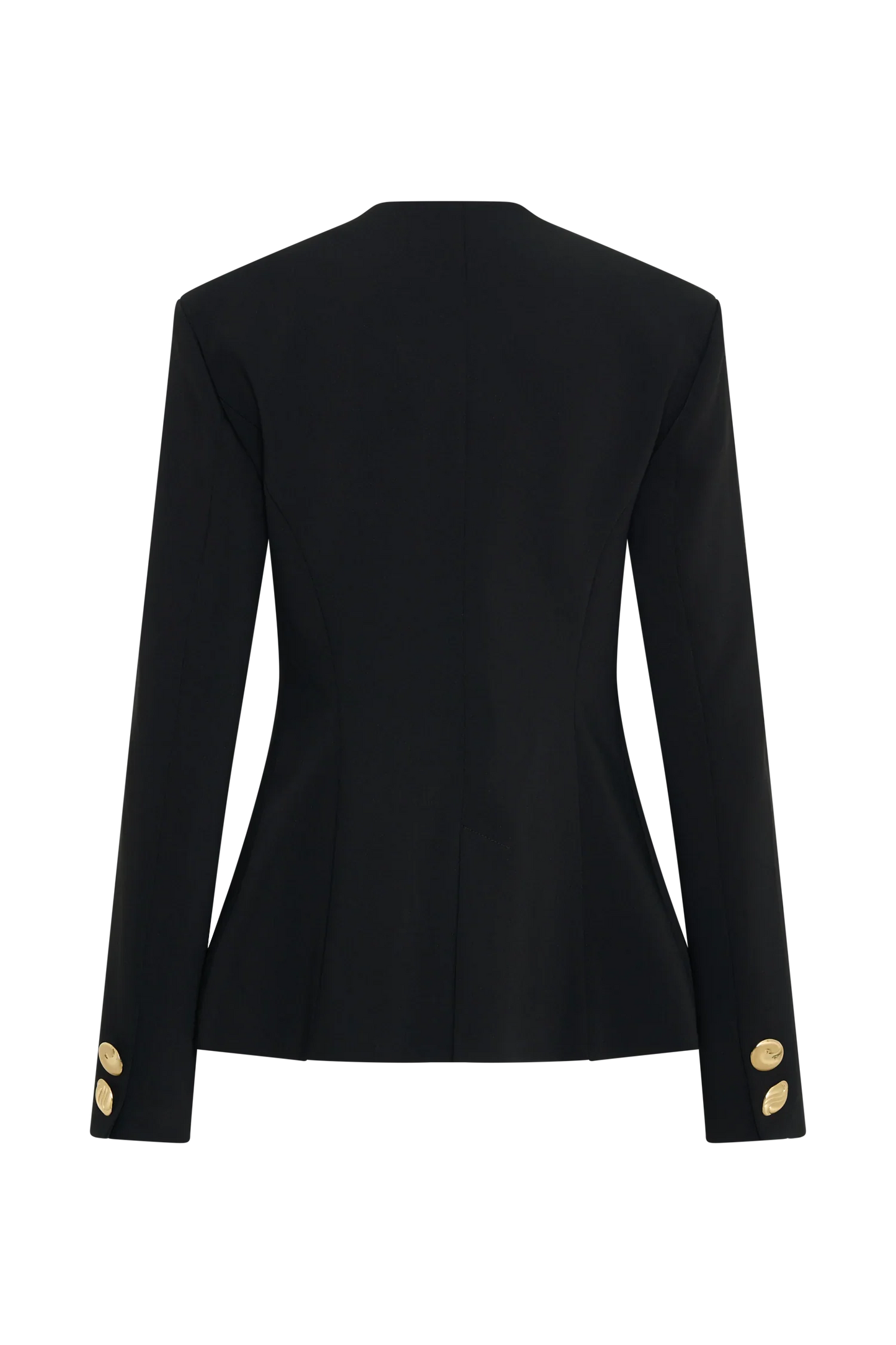 Asia Mixed Button Blazer Black