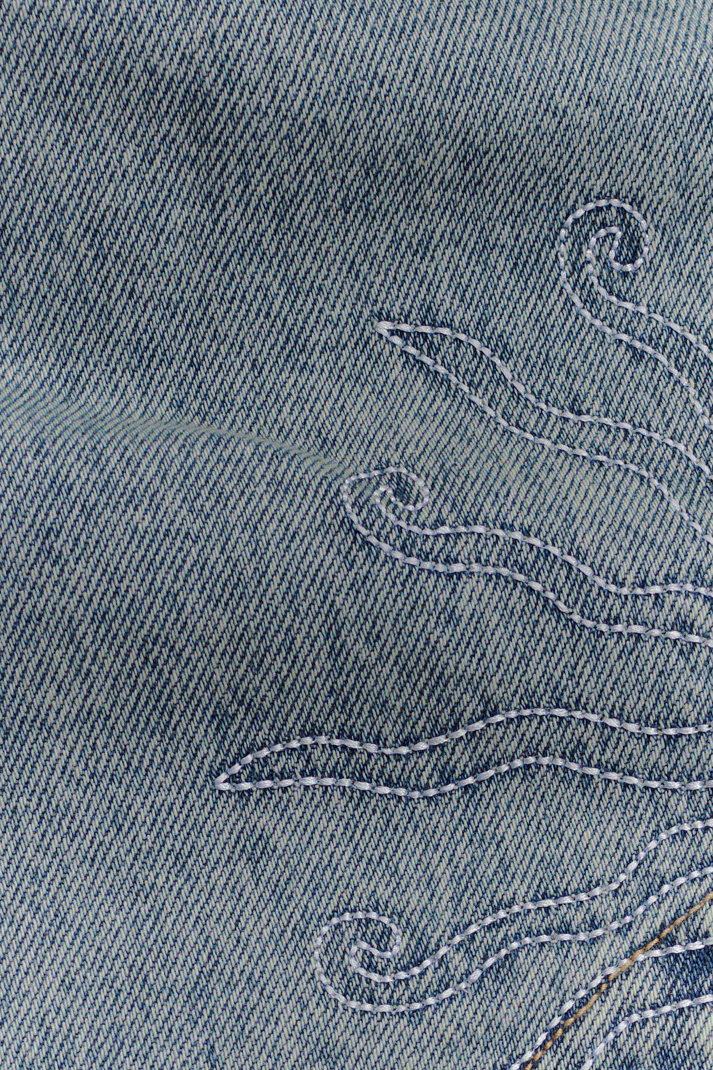 Alessia Embroidered Denim Mini Skirt Light Vintage