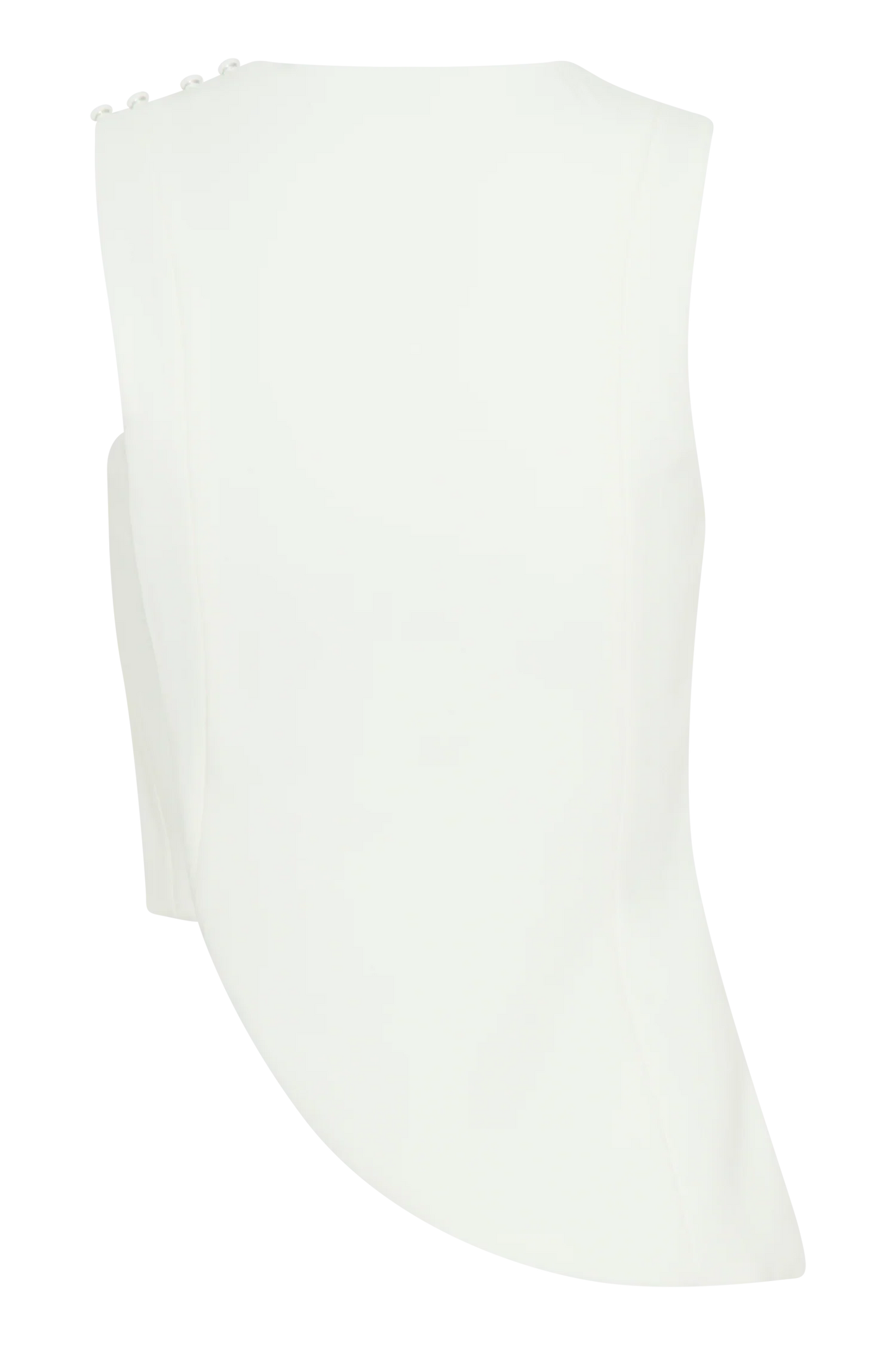 Astrid Asymmetric Sleeveless Suiting Top White