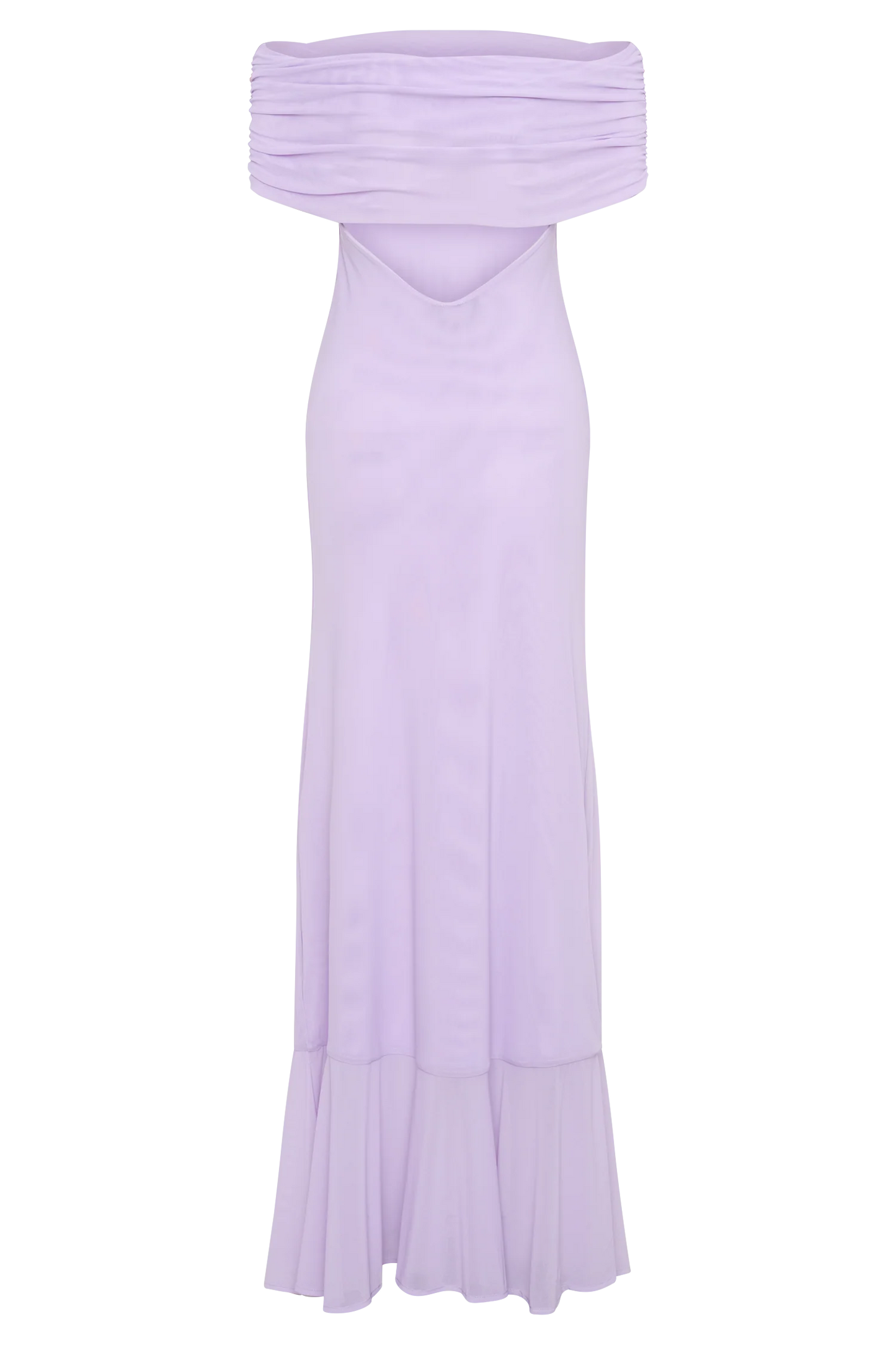 Audrey Off Shoulder Mesh Maxi Dress Lilac