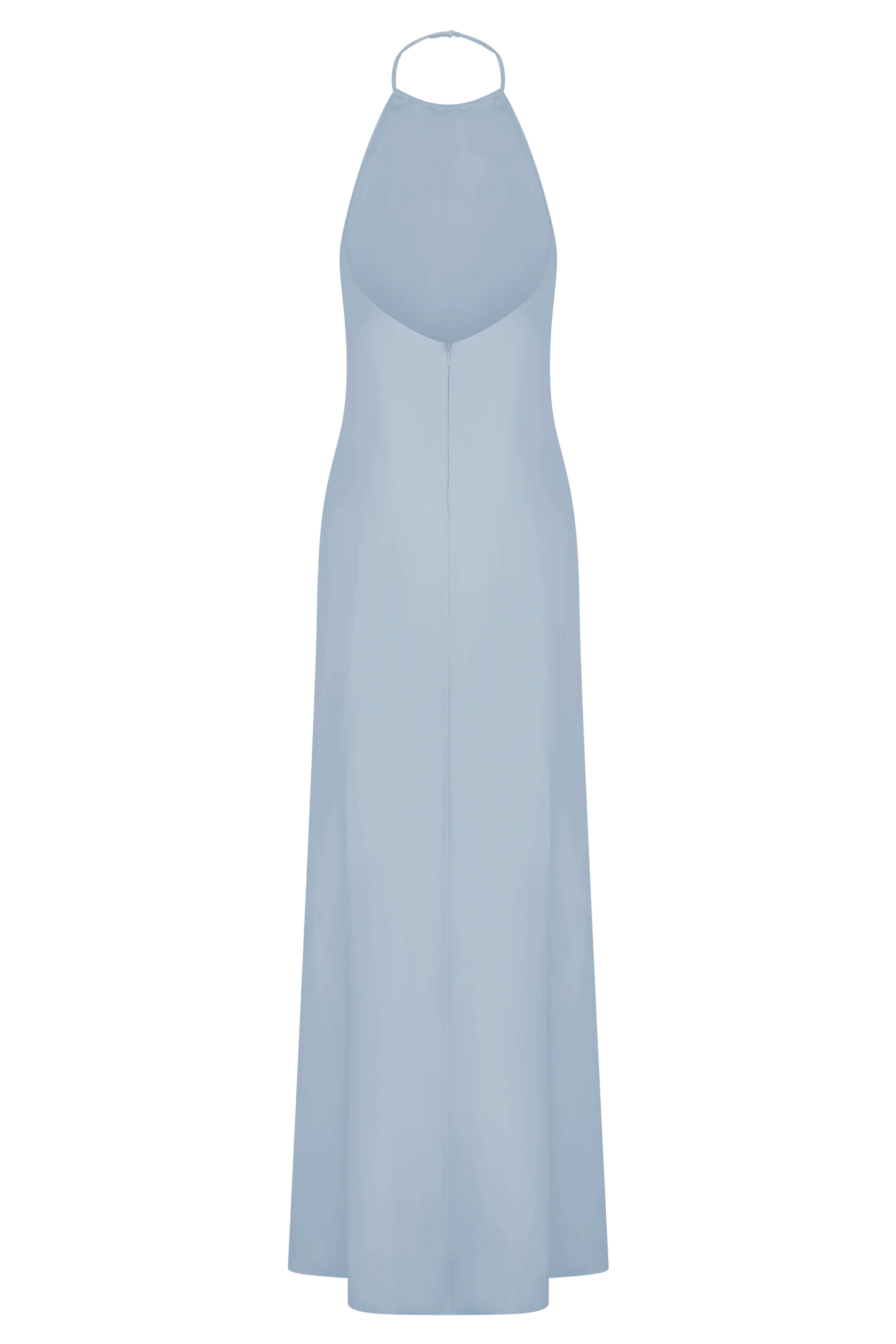 Bella Satin Halter Maxi Dress Frosted Blue