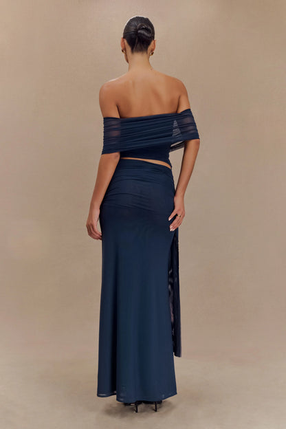 Arna Mesh Maxi Skirt Midnight Blue
