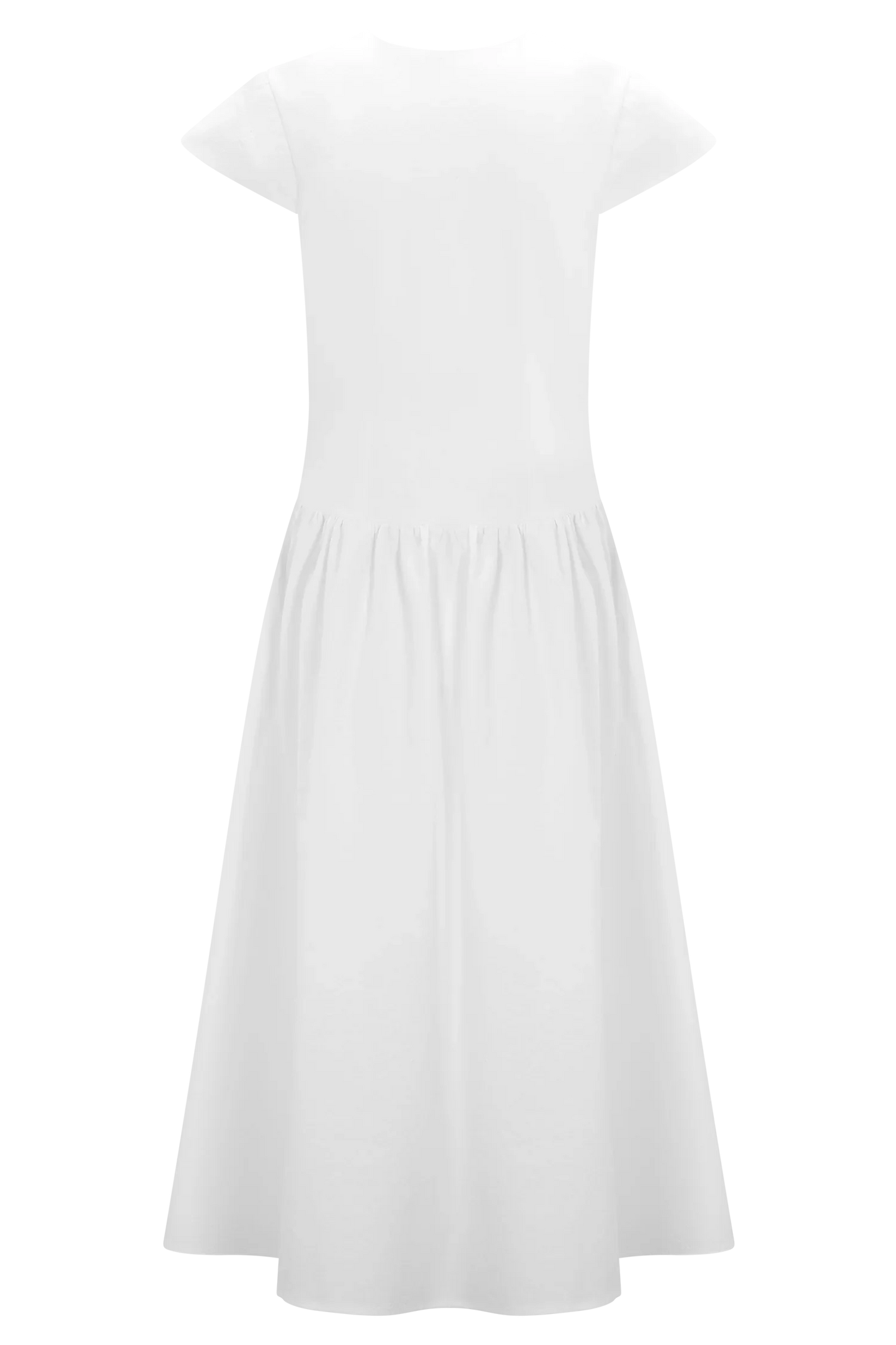 Ayla Cotton Fit And Flare Midi Dress White