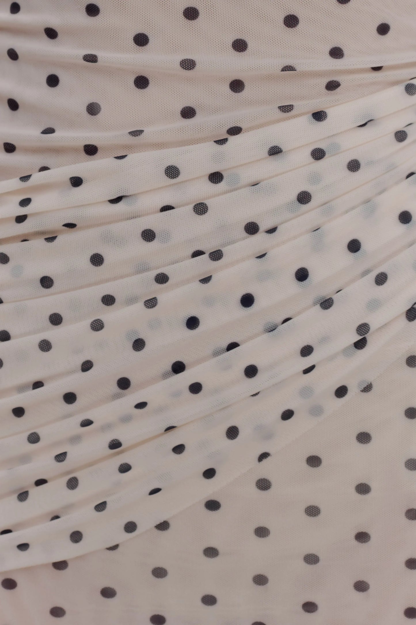 Adrienne One Shoulder Mesh Mini Dress Polka Dot