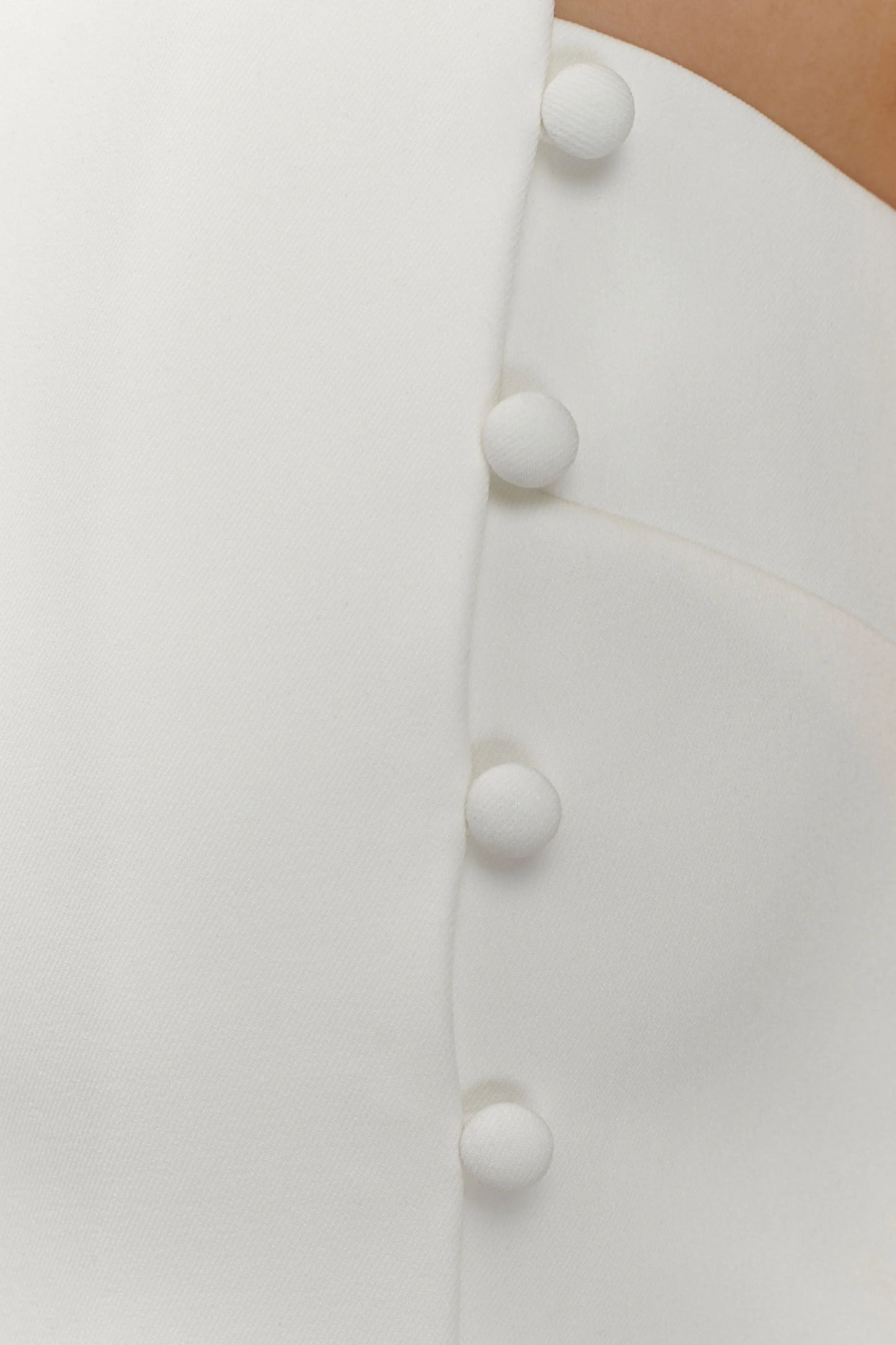 Astrid Asymmetric Sleeveless Suiting Top White