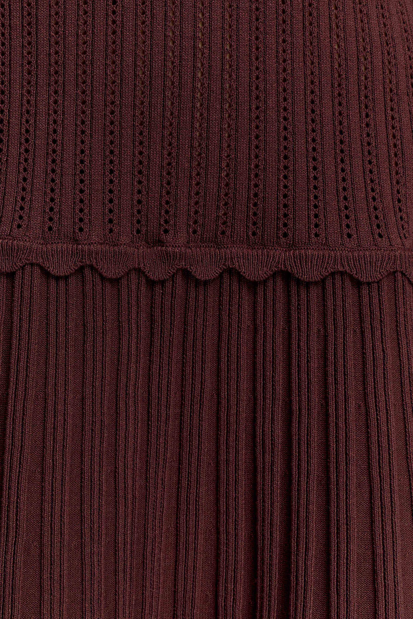 Adena Pointelle Knit Mini Dress Chocolate