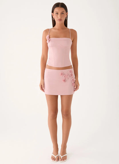Ayella Low Rise Mini Skirt - Pink