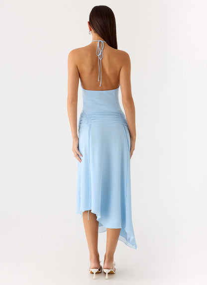 Becerra Chiffon Midi Dress Blue
