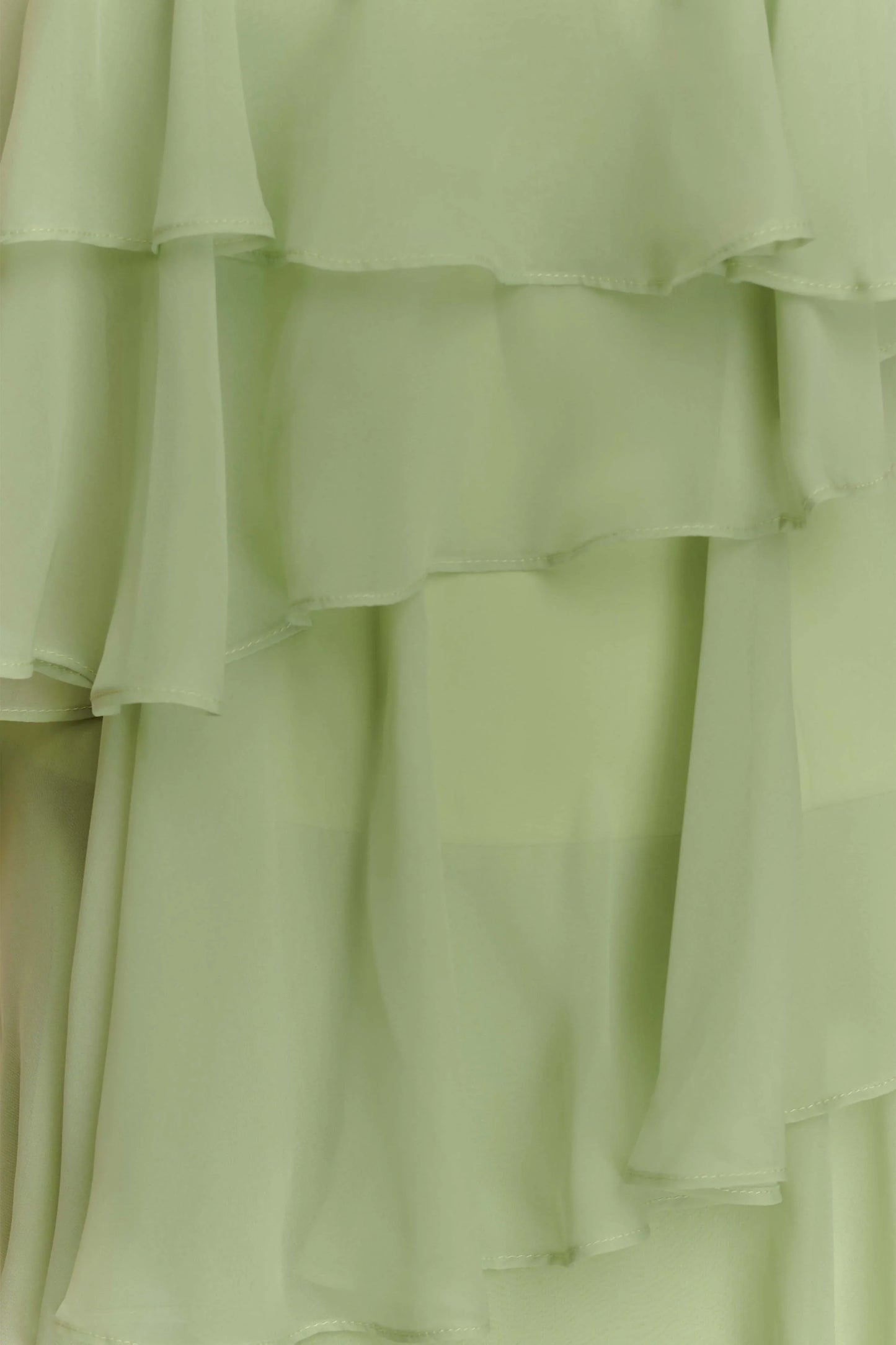 Alexa Ruffle Chiffon Maxi Dress Pastel Lime