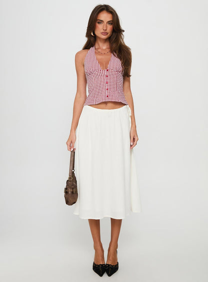Isolda Halter Top Red Check