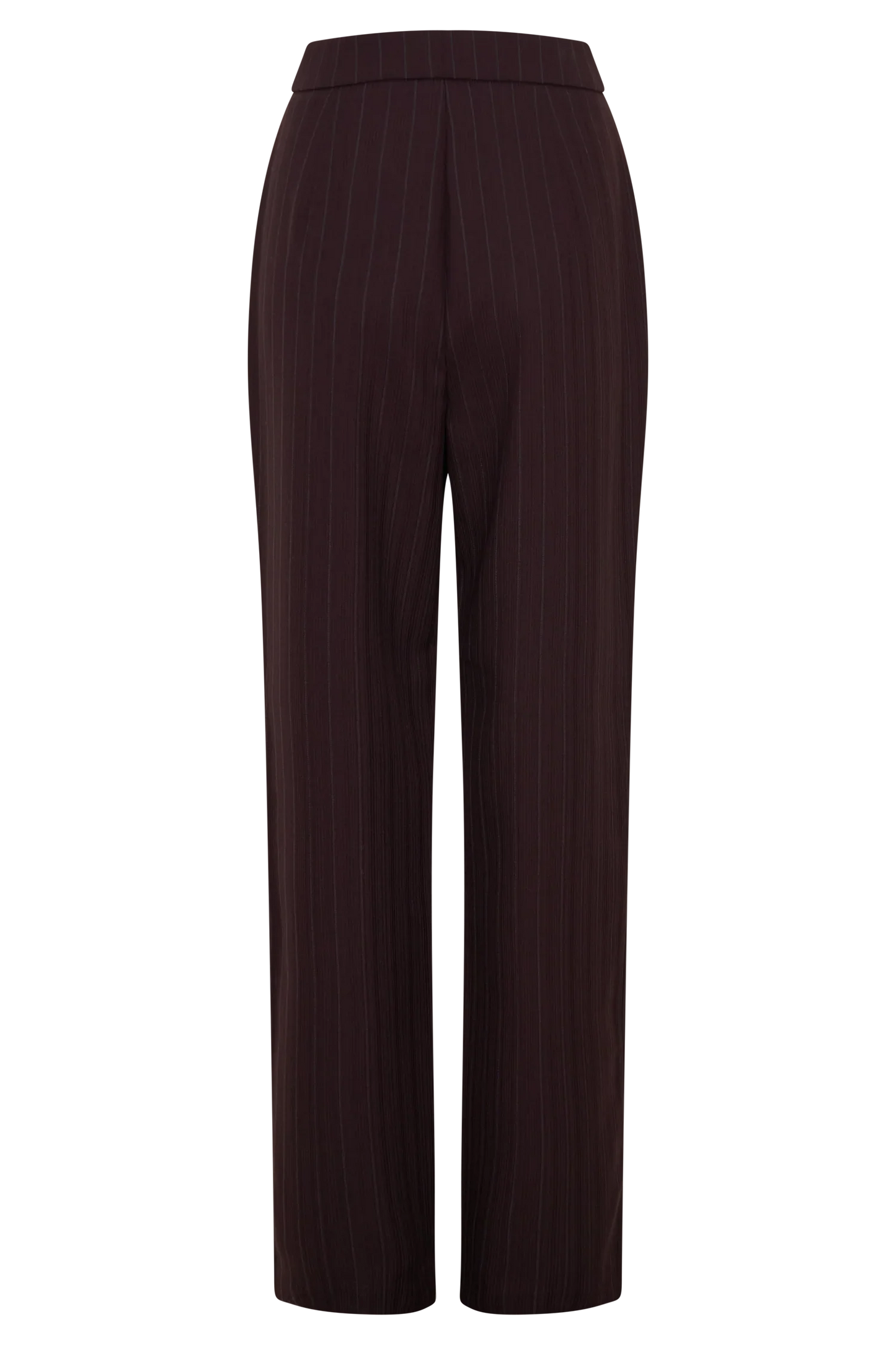Agatha Straight Leg Suiting Pants Plum Pinstripe