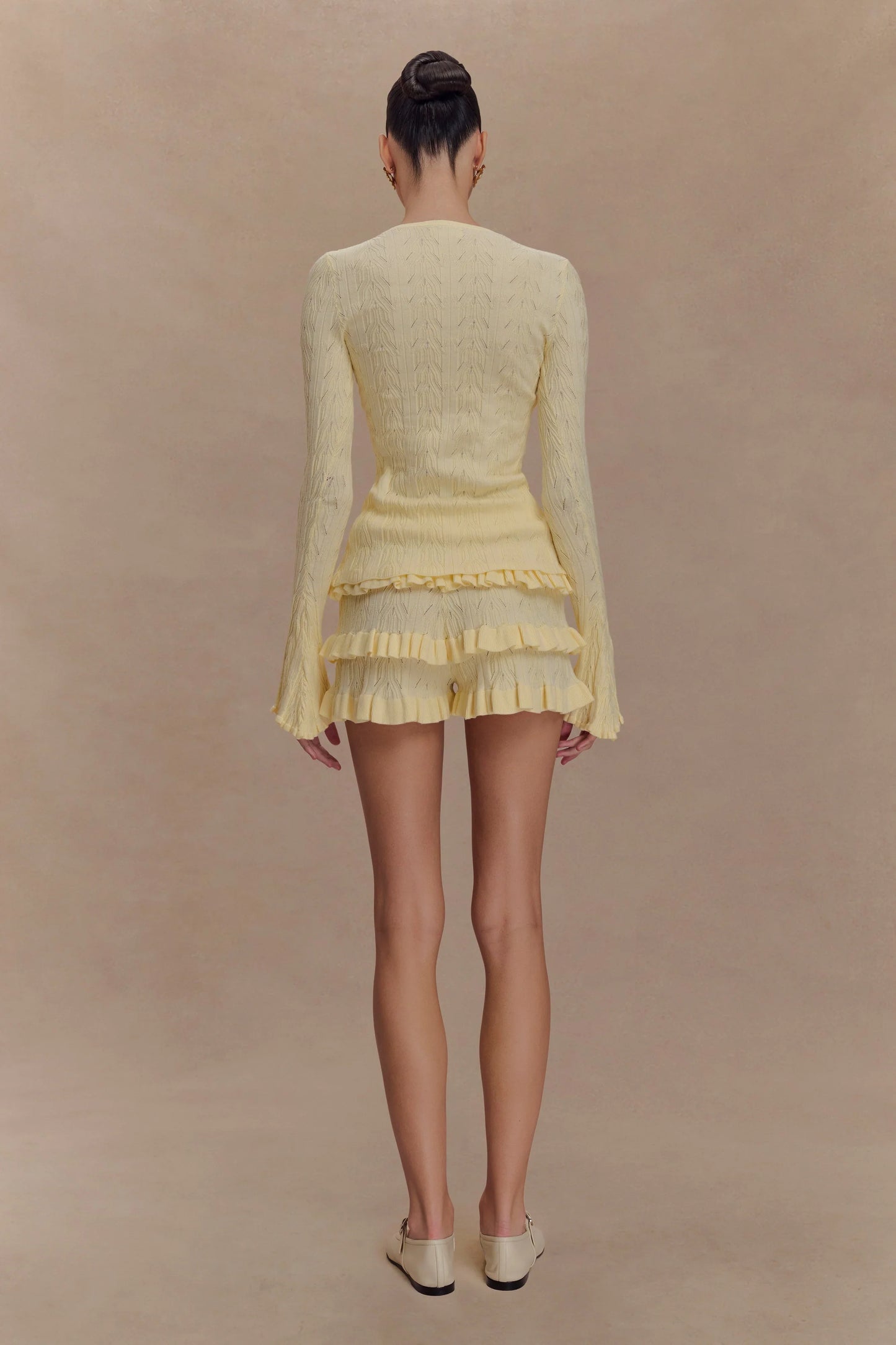 Amy Pointelle Knit Frill Bloomers Lemon