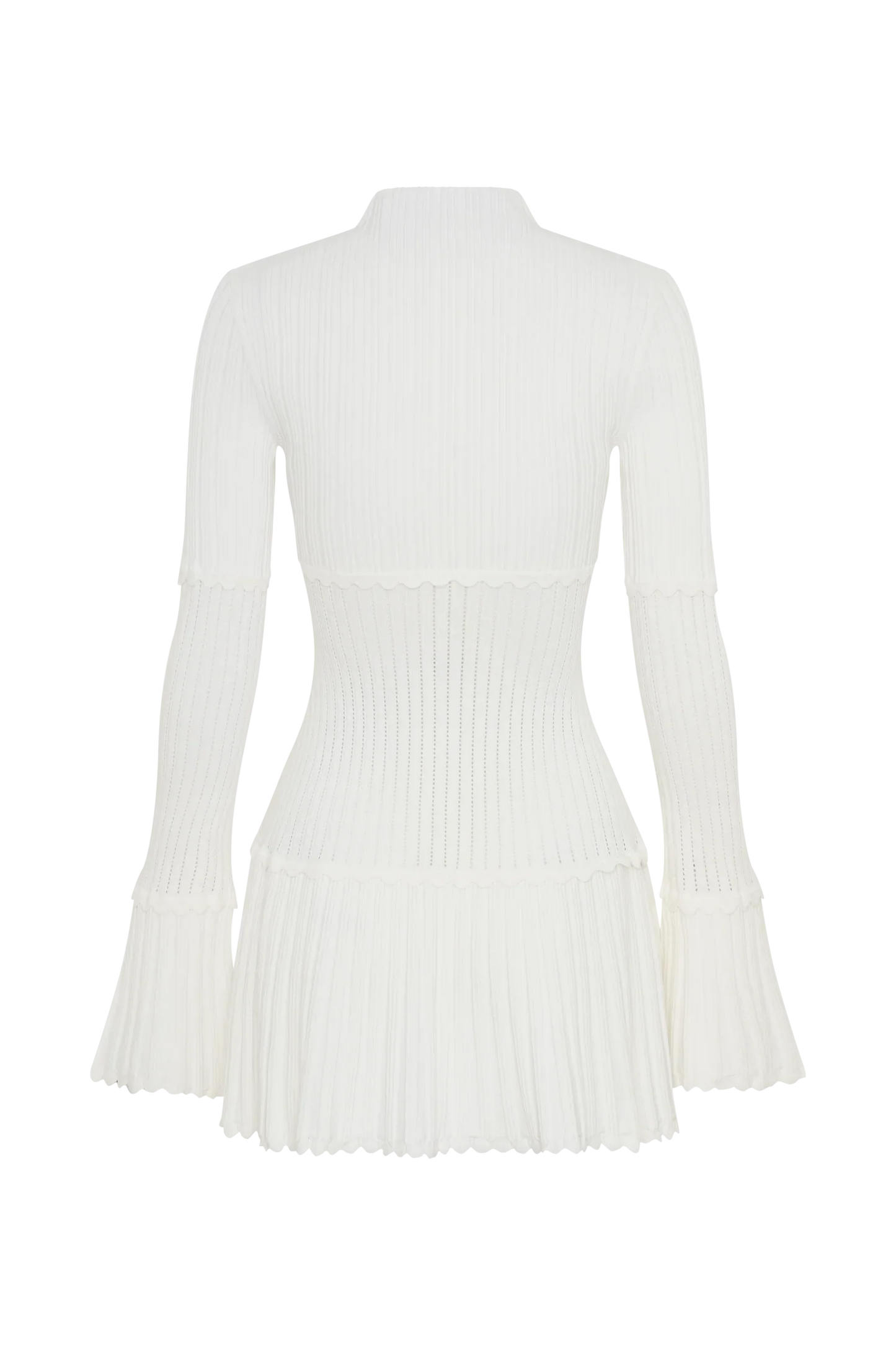 Adena Pointelle Knit Mini Dress Ivory