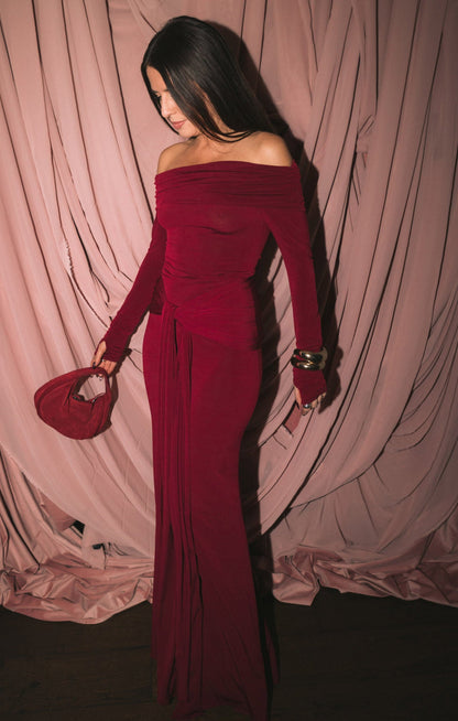 Vanessa Maxi Dress ~ Cabernet Red