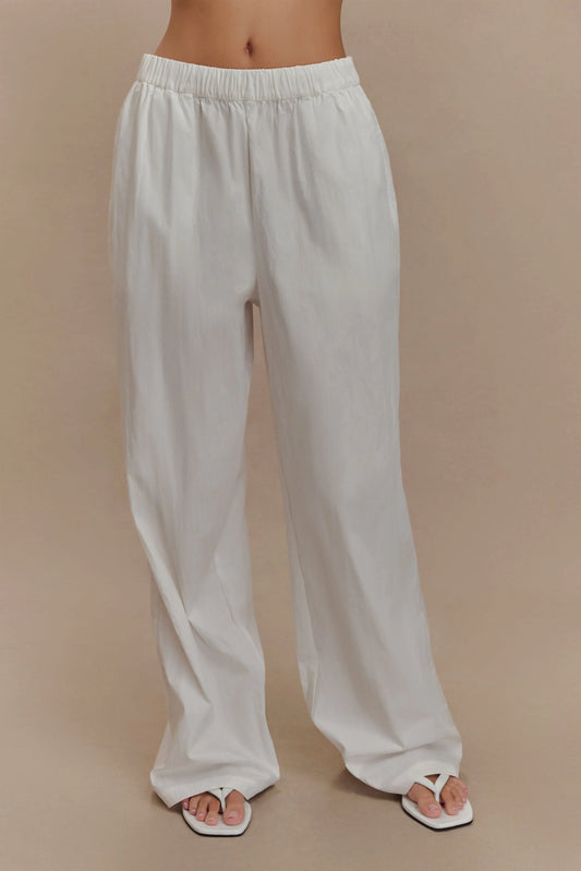 Campbell Cotton Wide Leg Pants White