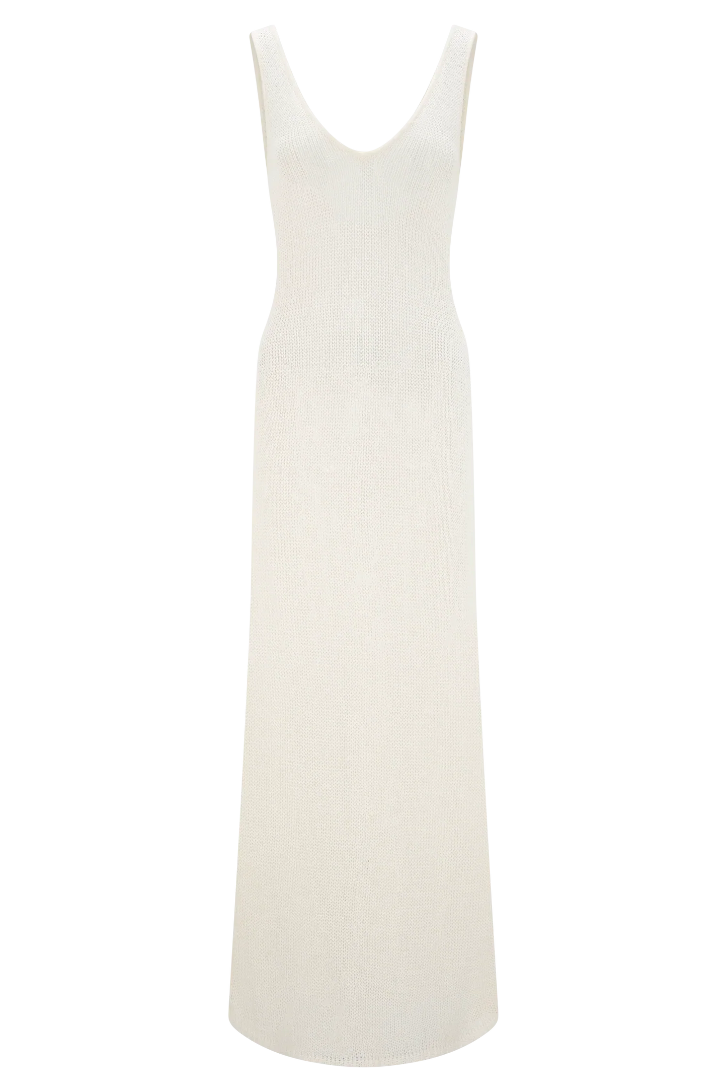 Ari Tape Yarn Knit Maxi Dress White