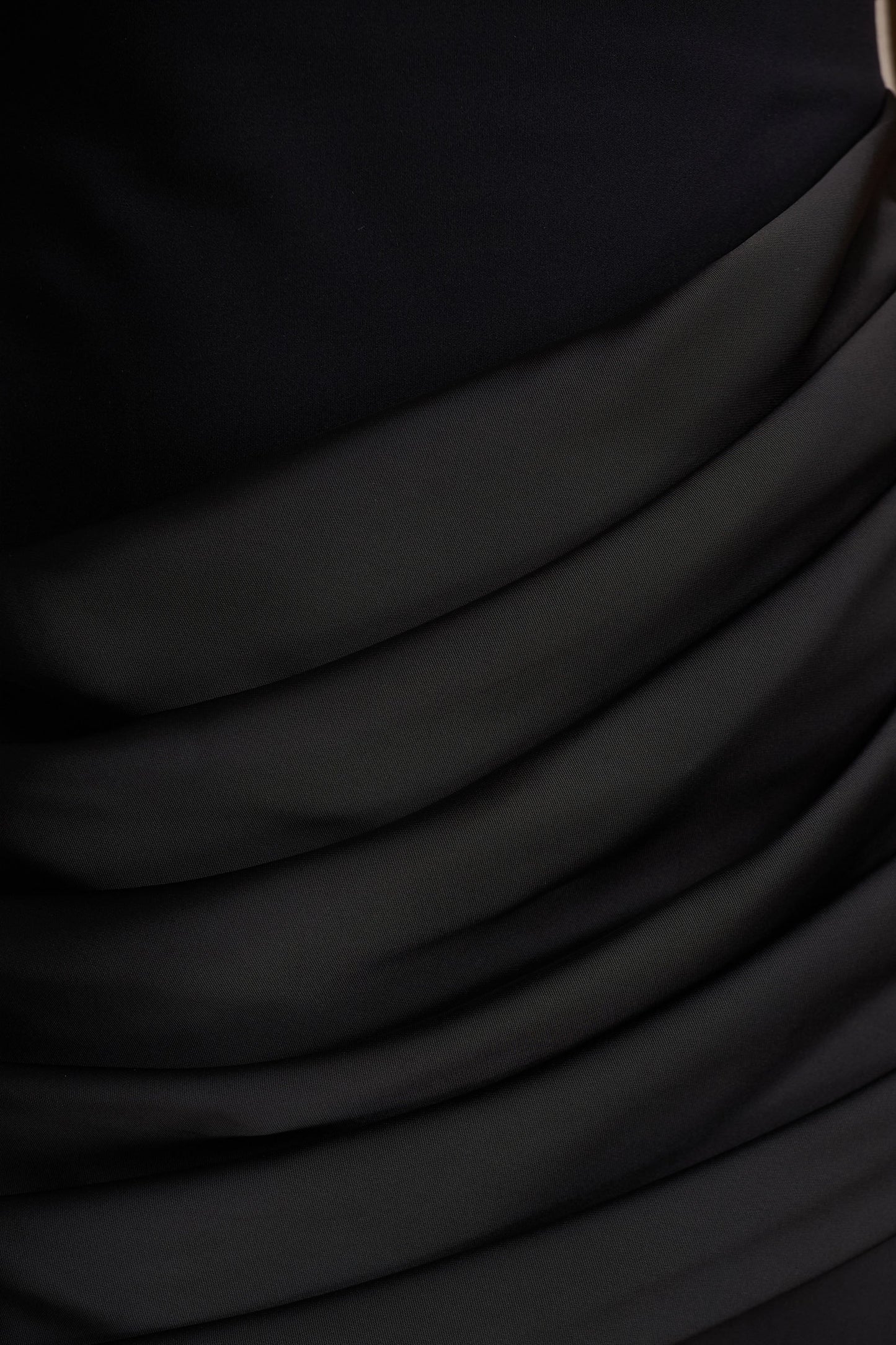 Akari Black Crew Neck Maxi Dress With Satin Skirt