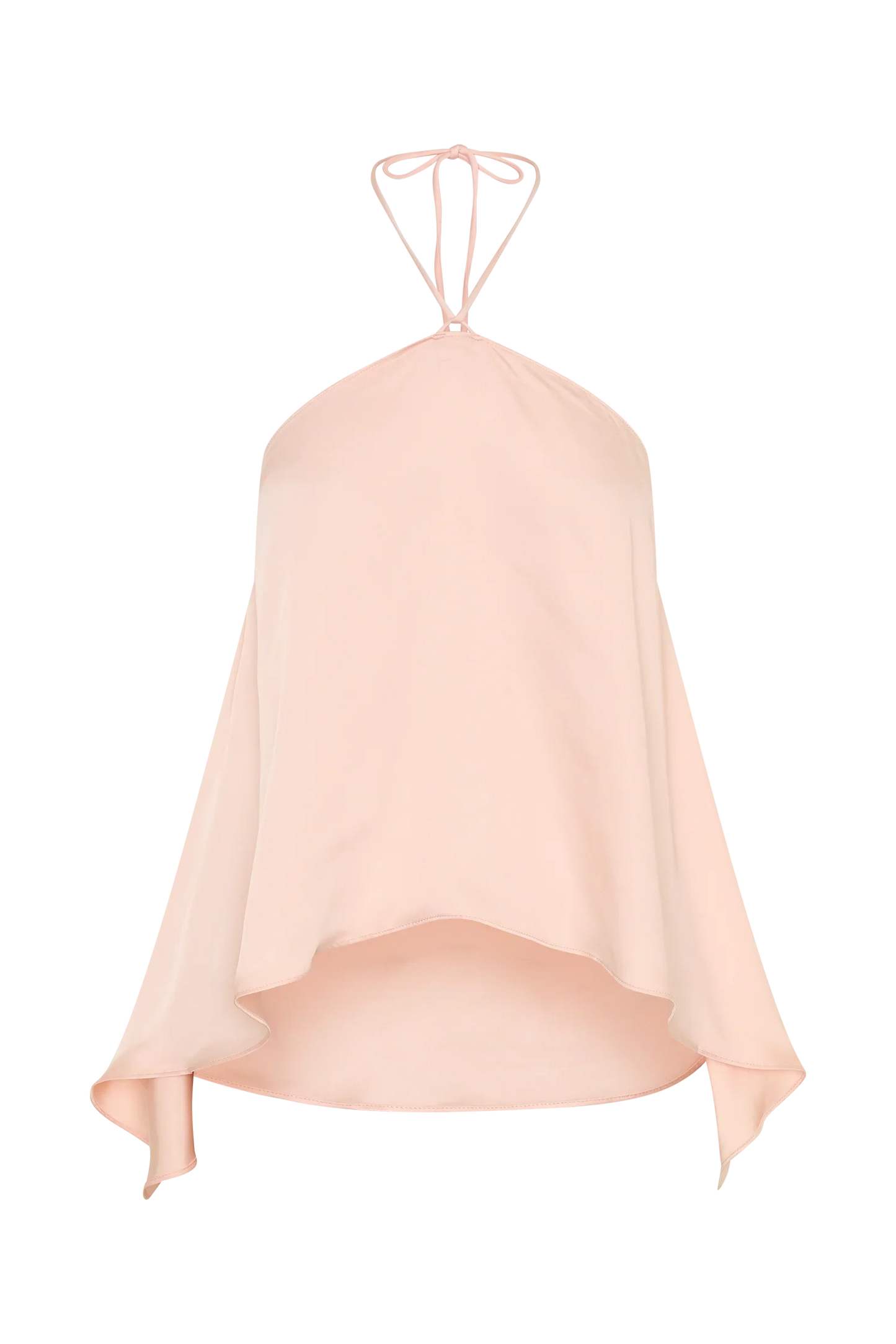 Adelaide Draped Satin Halter Top Peach