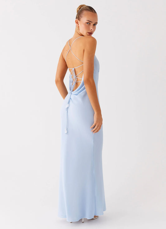 Cabello Maxi Dress Pale Blue