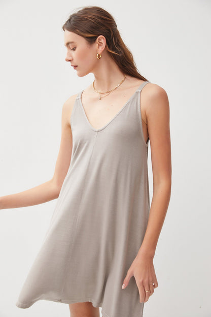 Taupe Ribbed Sleeveless Front Seam Maternity Dress