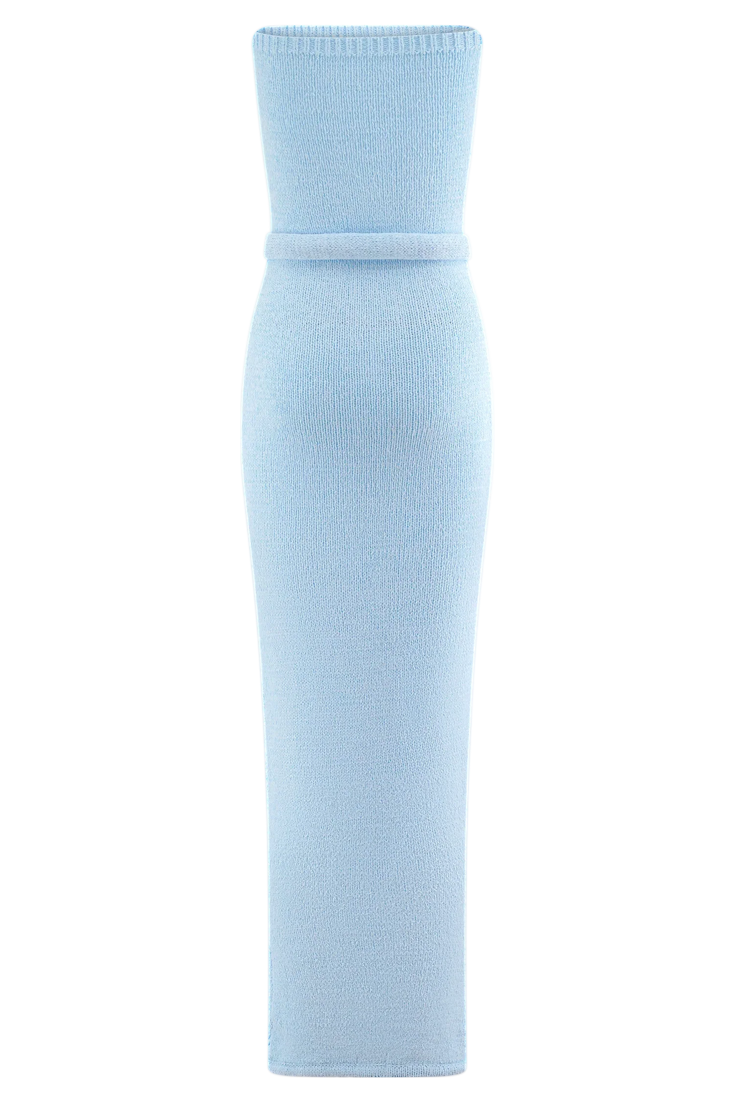 Andrea Strapless Knit Maxi Dress Light Blue