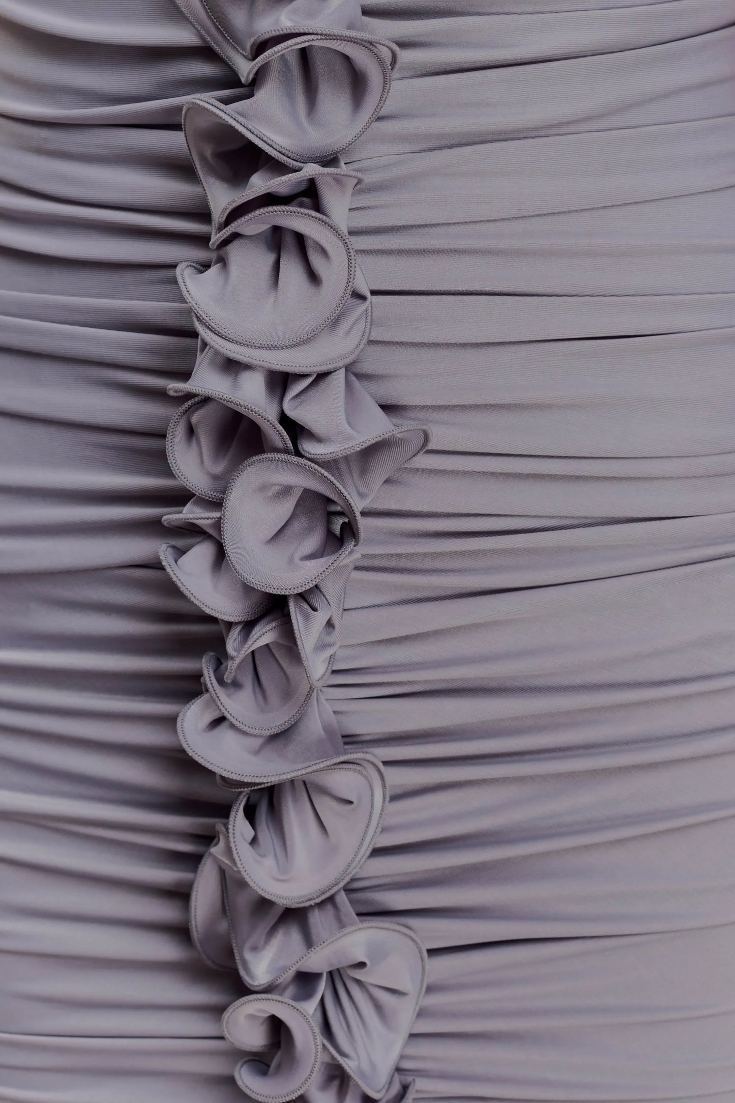 Alessandra Slinky Ruffle Maxi Dress Grey