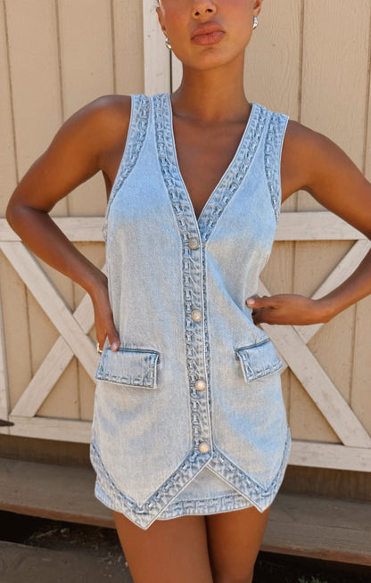 Wyatt Vest ~ Twister Blue