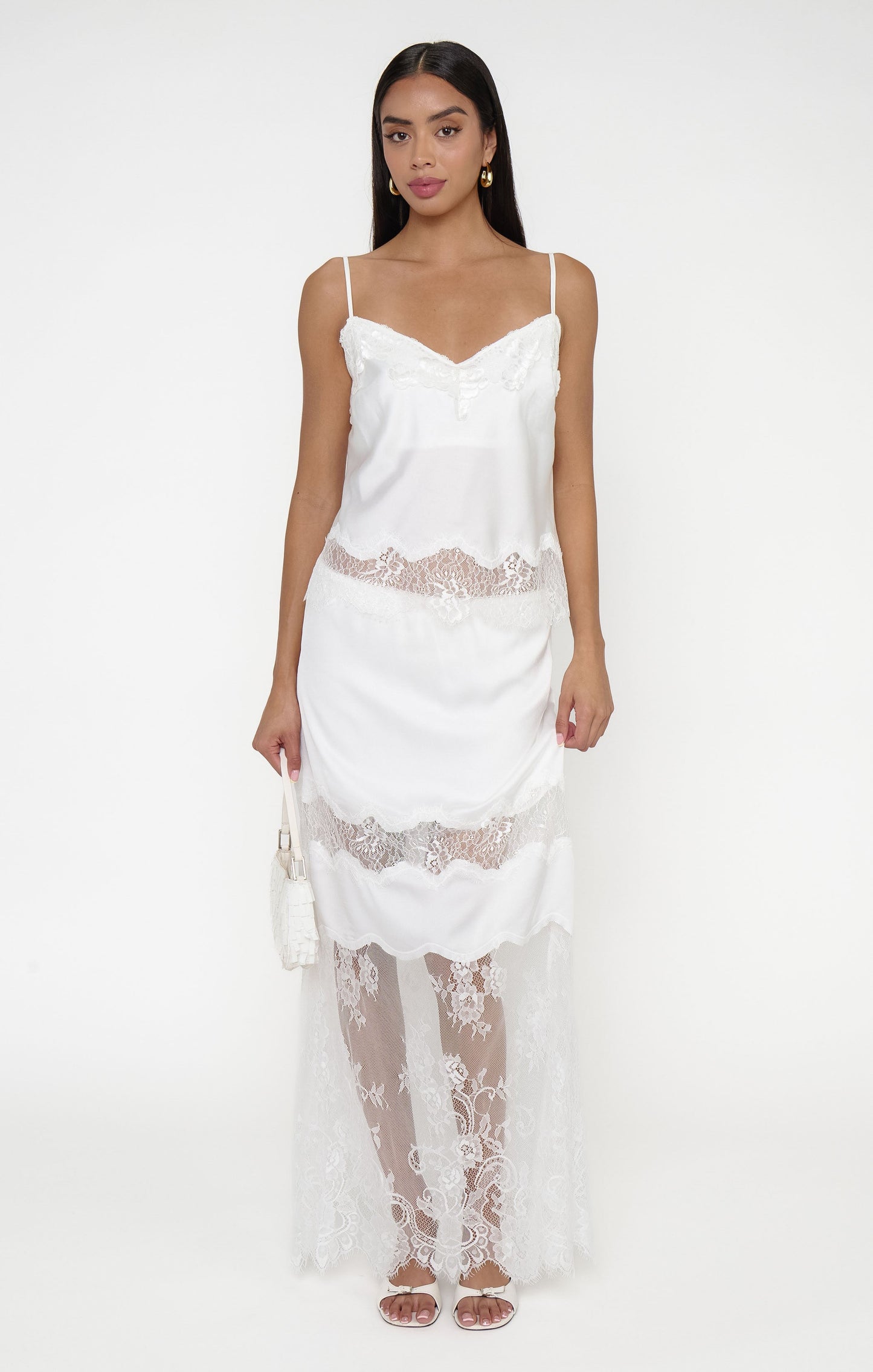Gracie Top ~ Ivory Luxe Satin