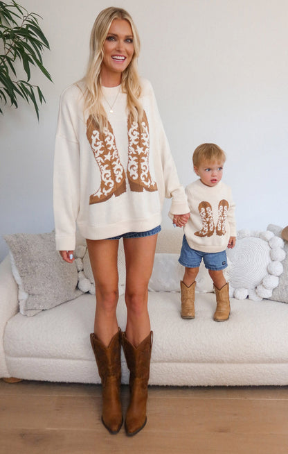 Little Stay Awhile Sweater ~ Cowboy Boot Knit