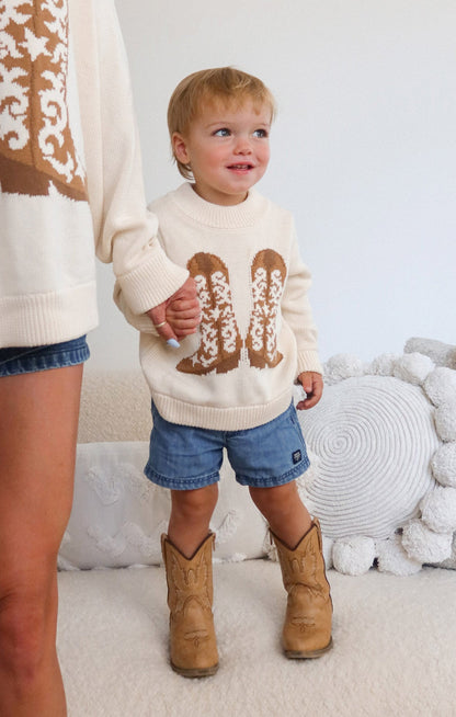 Little Stay Awhile Sweater ~ Cowboy Boot Knit