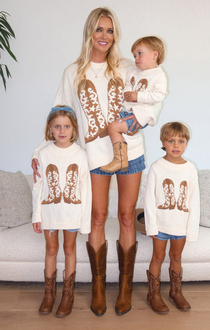Little Stay Awhile Sweater ~ Cowboy Boot Knit