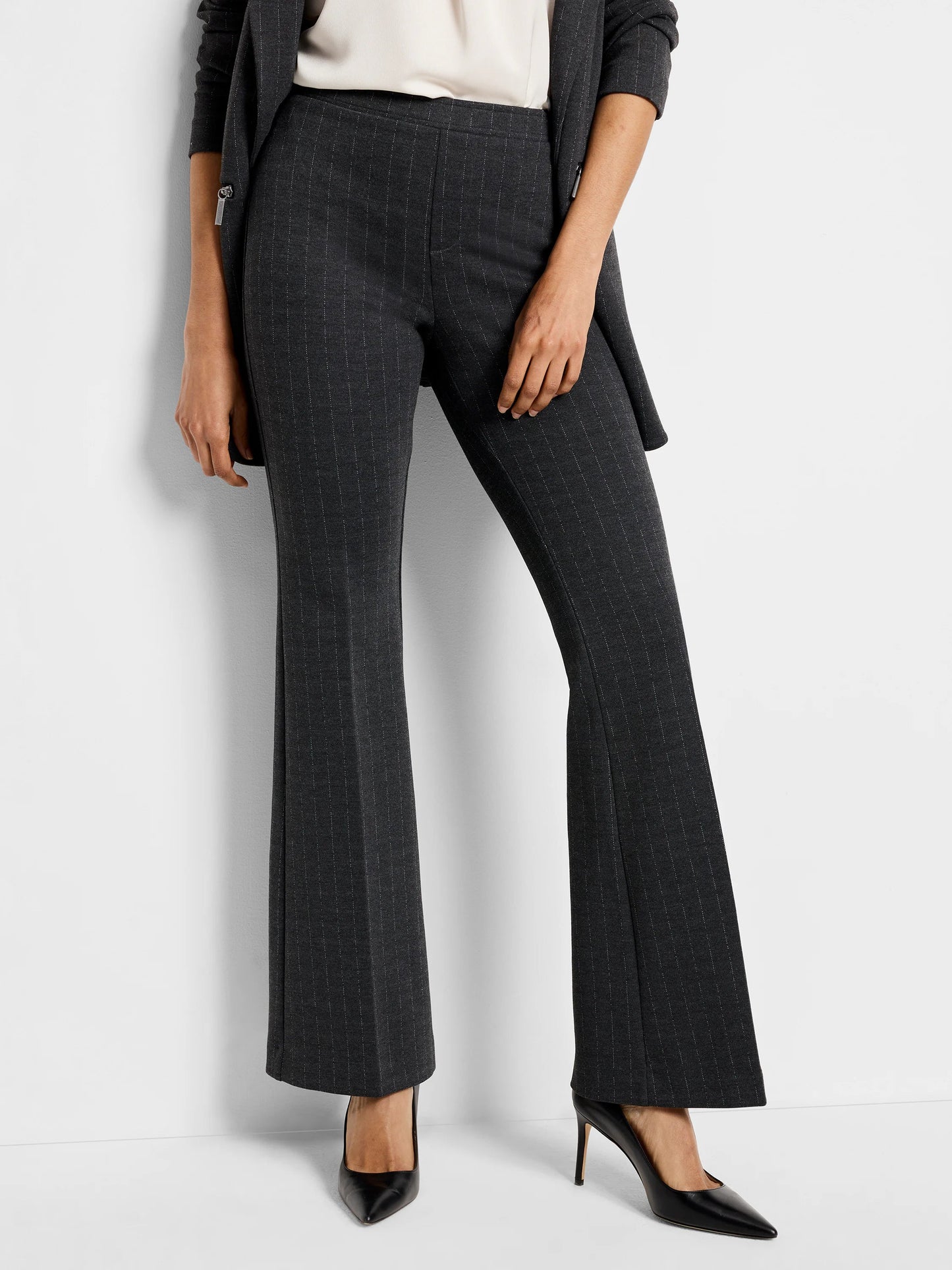 Pinstripe Knit Bootcut Pant