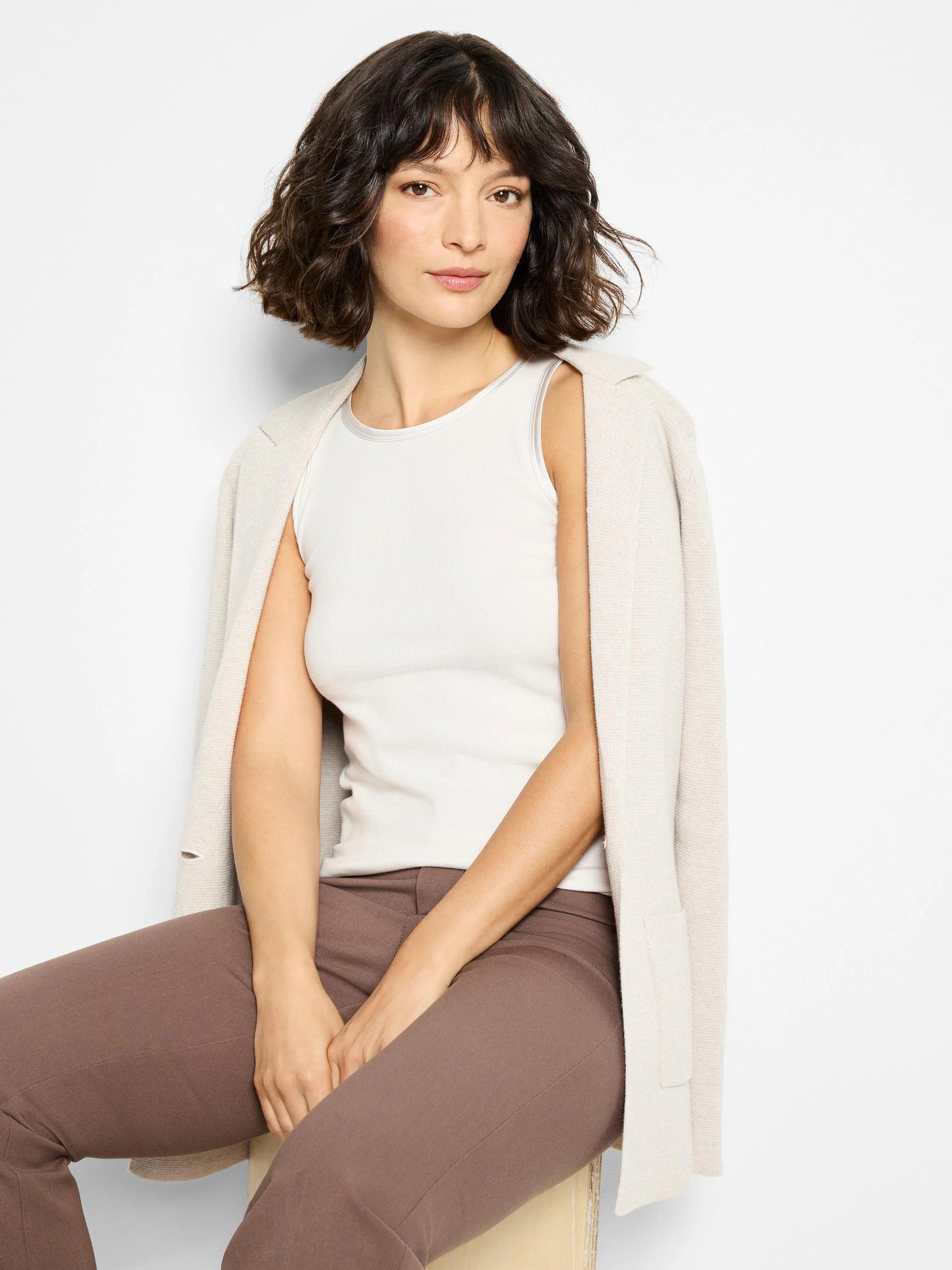 Trimmed Perfect Knit Ribbed Tank