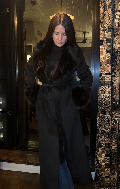 Checkroom Coat ~ Black with Faux Fur