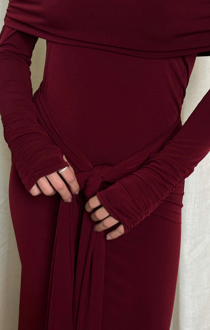 Vanessa Maxi Dress ~ Cabernet Red